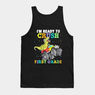 Kids  To Crush First Grade  Truck Dinosaur Tank Top